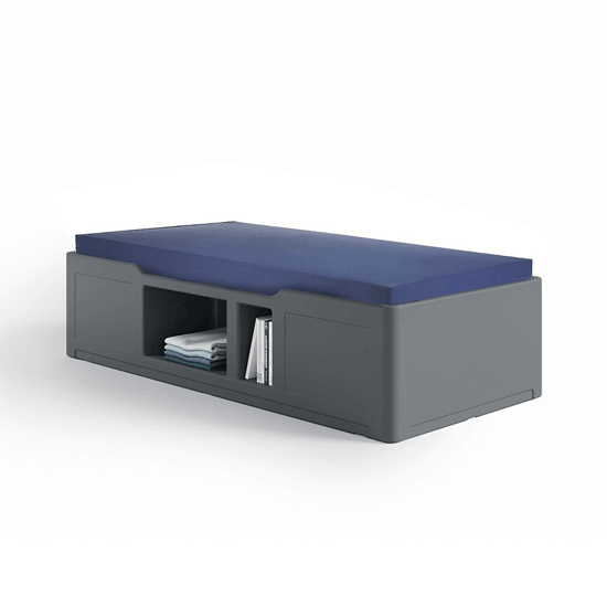 Teal Roku Bed with Side Storage
