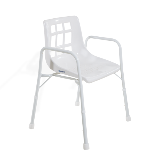 Wide shower online chair with arms
