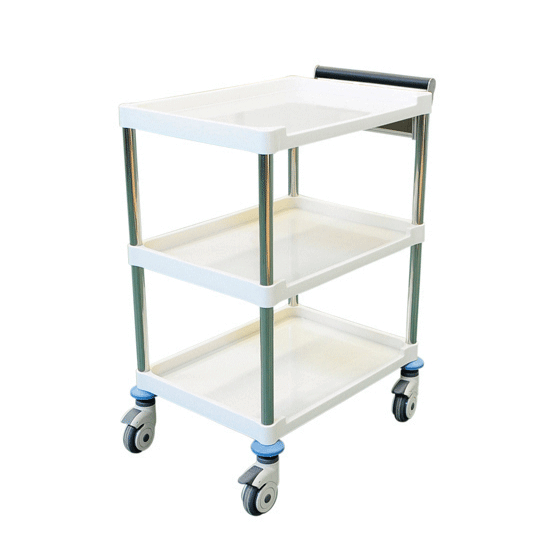 Thermo-Plastic Instrument Trolley - 3 Shelves