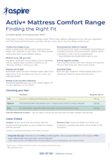 Active+ Mattress Comfort Range Guide