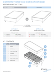 Aspire ComfiMotion Fixed Companion Bed Quick User Manual