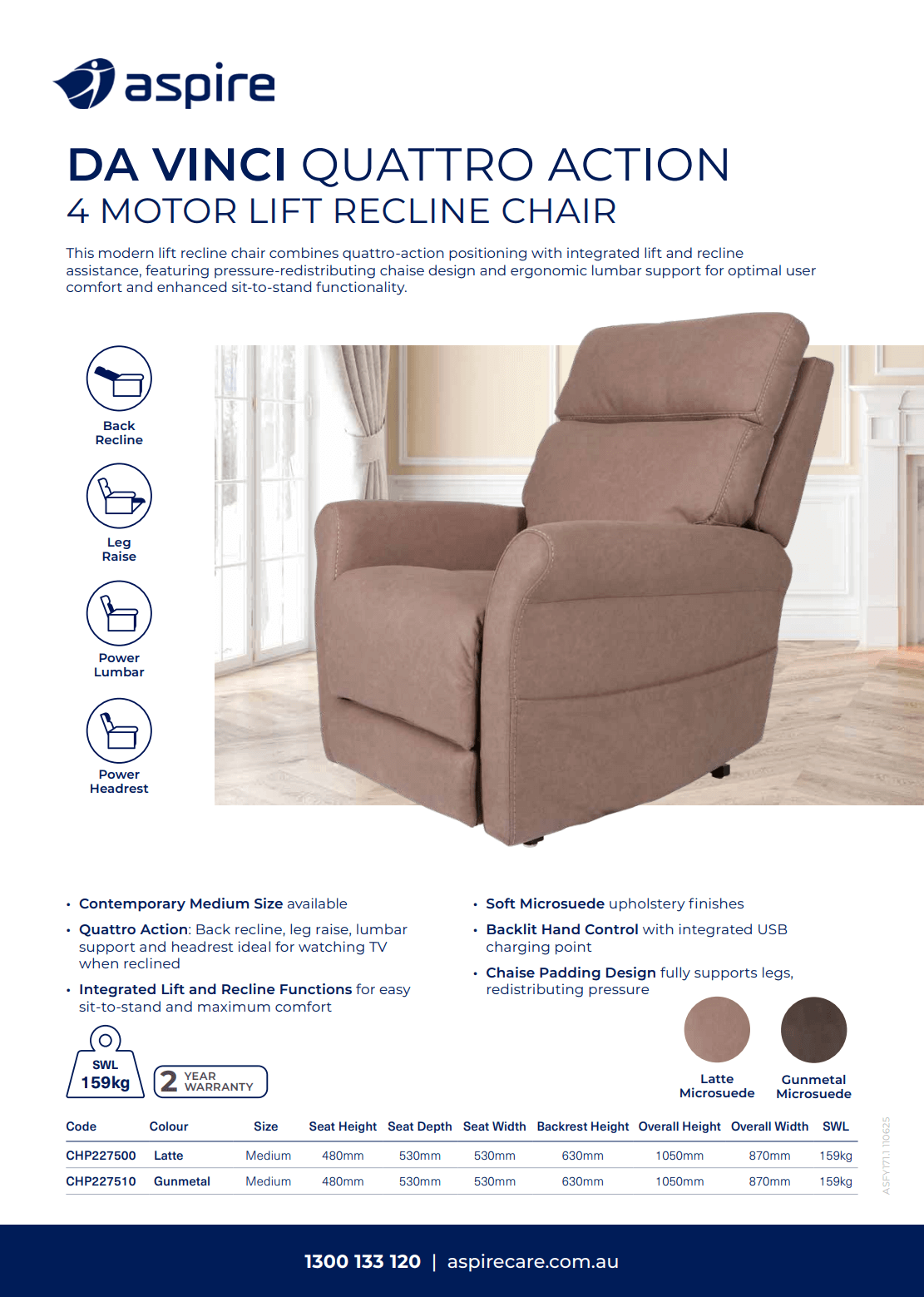 Aspire Da Vinci Lift Recline Chair Flyer