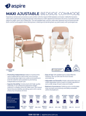 Aspire Maxi Adjustable Bedside Commode Flyer