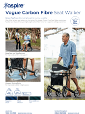 Aspire Vogue Carbon Fibre Seat Walker Flyer