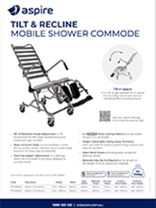 Aspire Tilt & Recline Shower Commode Flyer