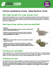 Riser Recliner Choice Assistance Guide