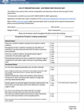 BE01 - Bidet Guidance OT Prescription Guide