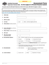 D9199 - Personal Response System Assessment Form
