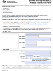 D9300 - Electric Mobility Aid Part 1 Medical Information Form