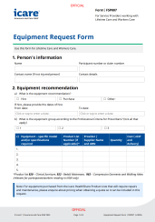 iCare Equipment request form
