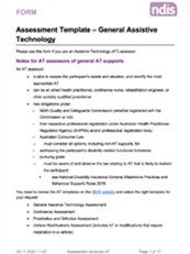 NDIS General Assessment Template