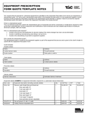 TAC Equipment Prescription Form Note