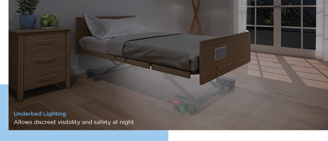 Underbed Lighting - Allows discreet visibility and safety at night.